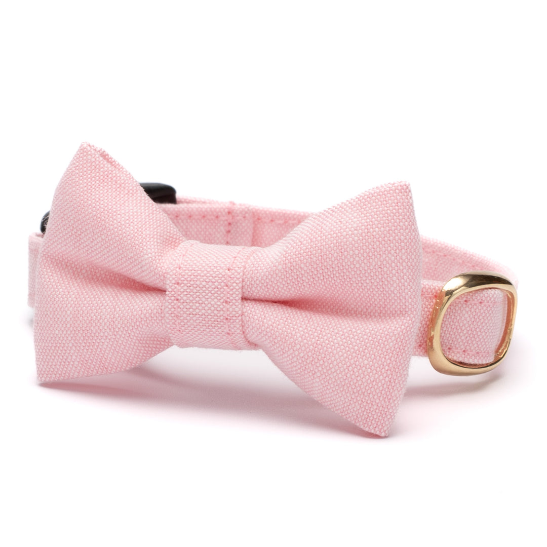 リボン付き猫首輪 汚れに強い撥水撥油 ピンク