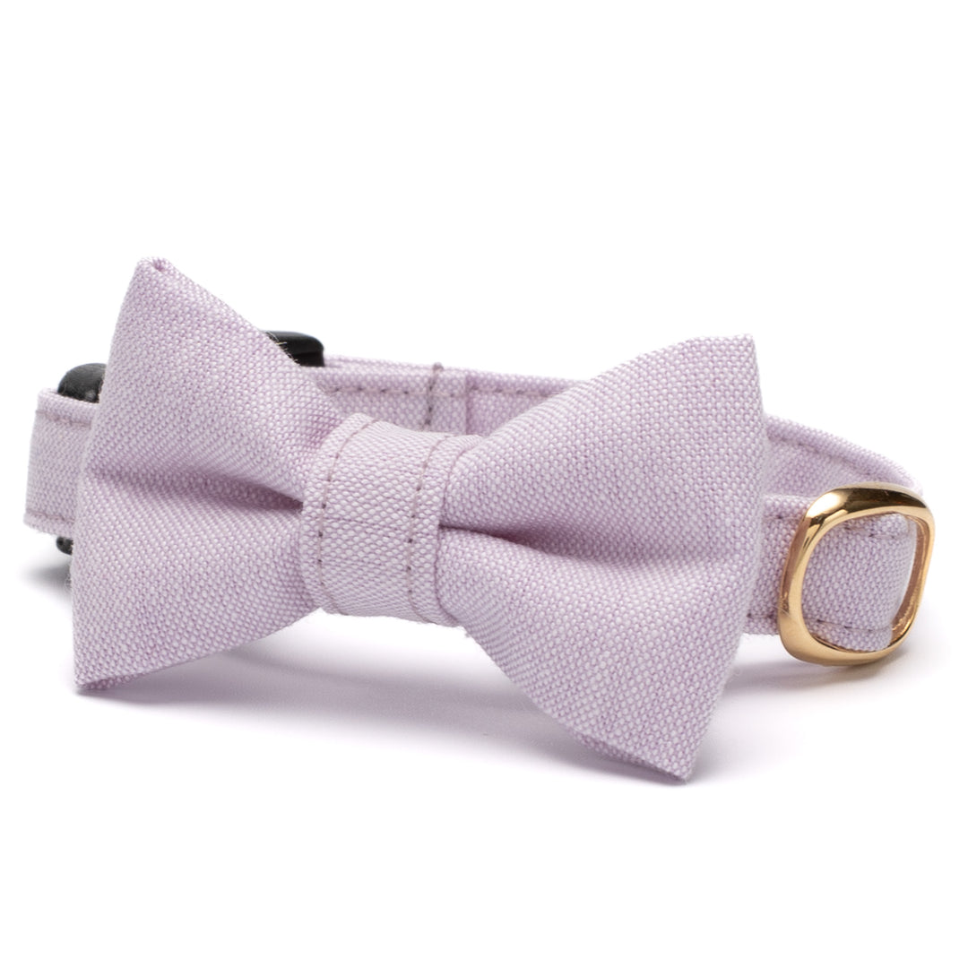 リボン付き猫首輪 汚れに強い撥水撥油 ペールラベンダー