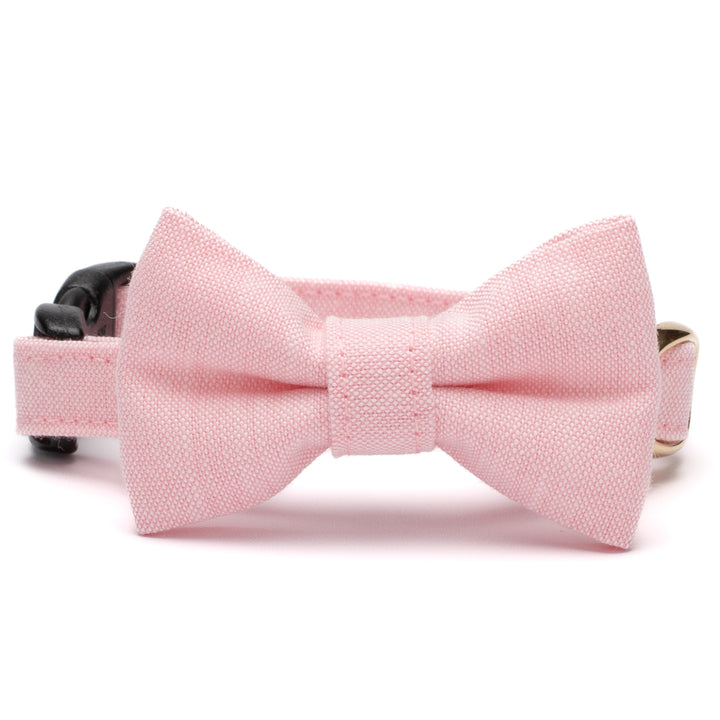 リボン付き猫首輪 汚れに強い撥水撥油 ピンク