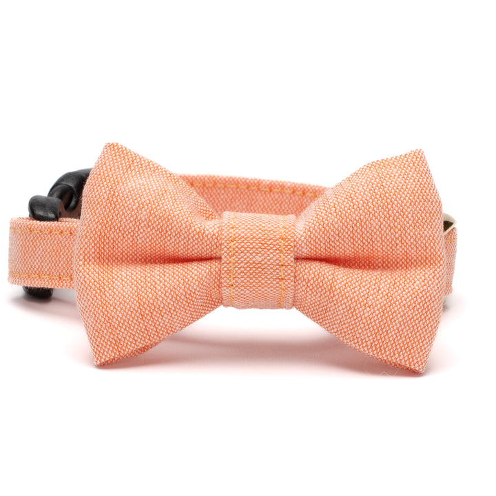 リボン付き猫首輪 汚れに強い撥水撥油 オレンジ