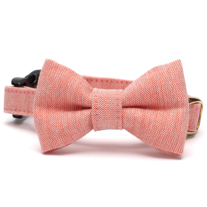 リボン付き猫首輪 汚れに強い撥水撥油 トマトレッド