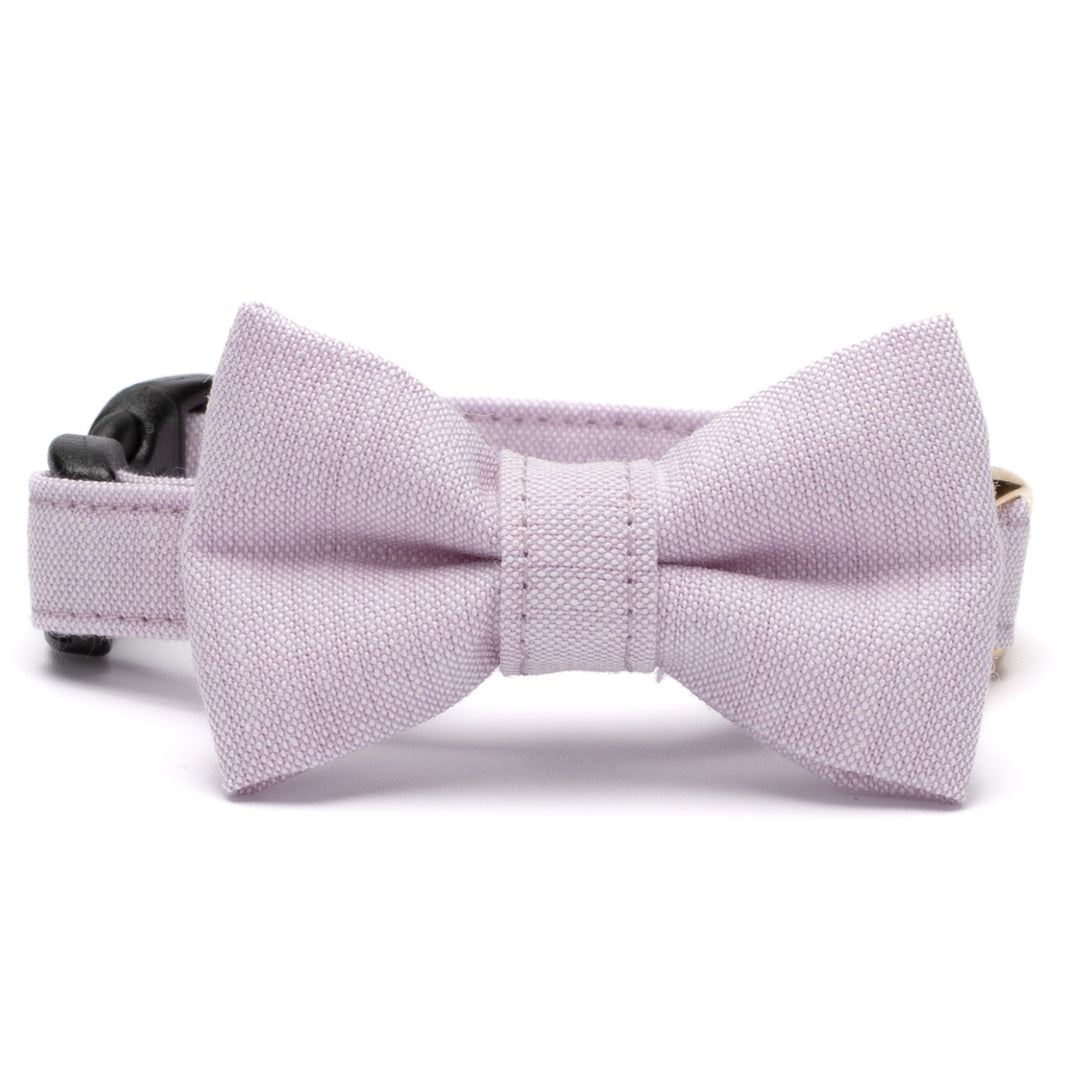 リボン付き猫首輪 汚れに強い撥水撥油 ペールラベンダー