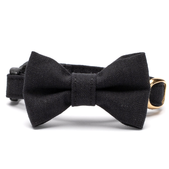 リボン付き猫首輪 汚れに強い撥水撥油 ブラック