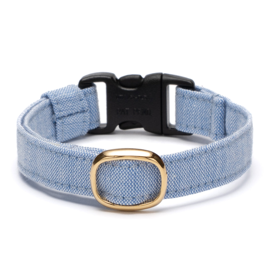 猫首輪 汚れに強い撥水撥油 マリンブルー