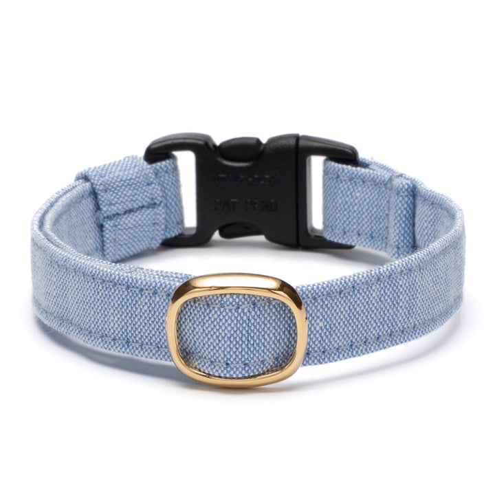 猫首輪 汚れに強い撥水撥油 マリンブルー