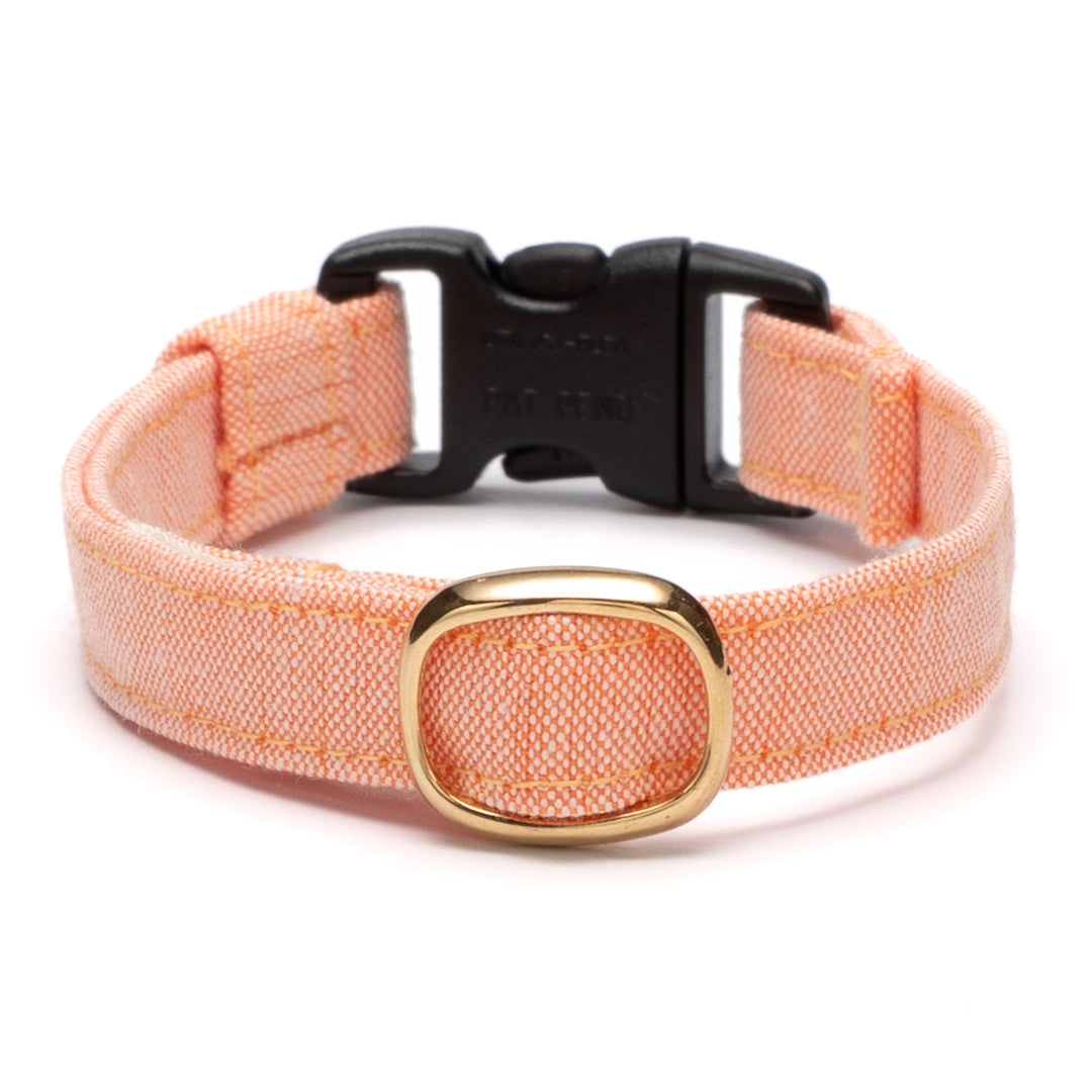 猫首輪 汚れに強い撥水撥油 オレンジ