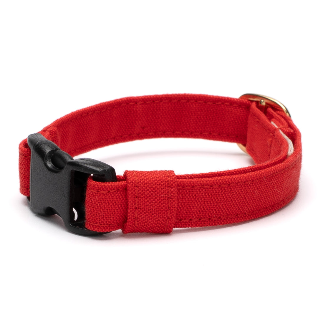 猫首輪 汚れに強い撥水撥油 レッド
