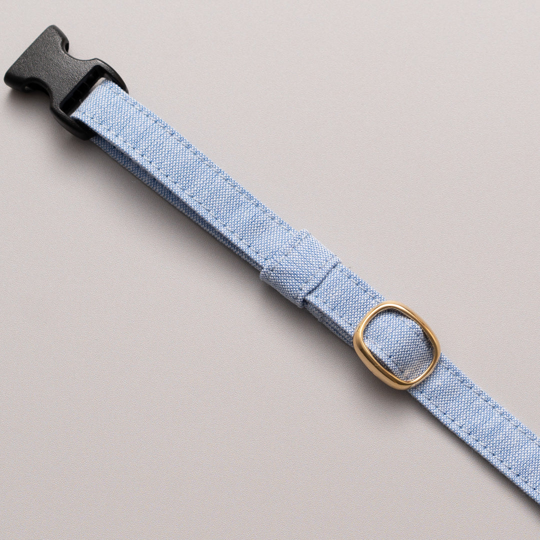 猫首輪 汚れに強い撥水撥油 マリンブルー