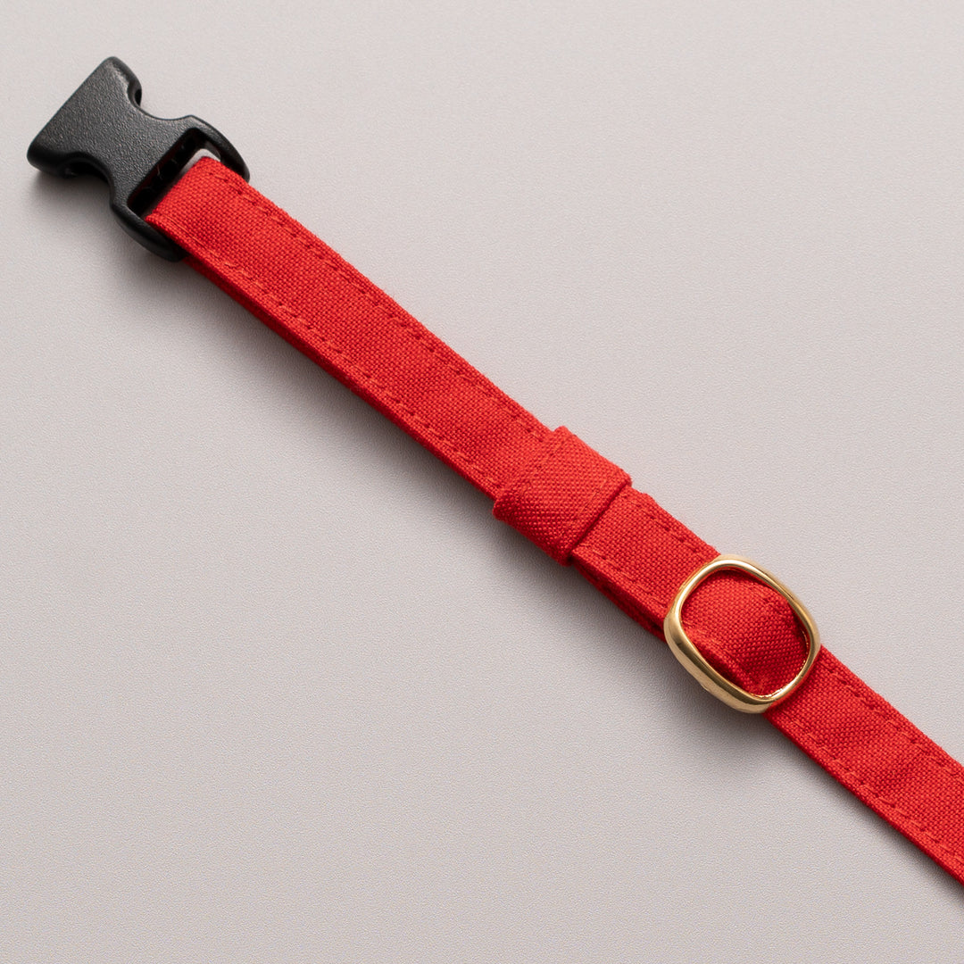 猫首輪 汚れに強い撥水撥油 レッド