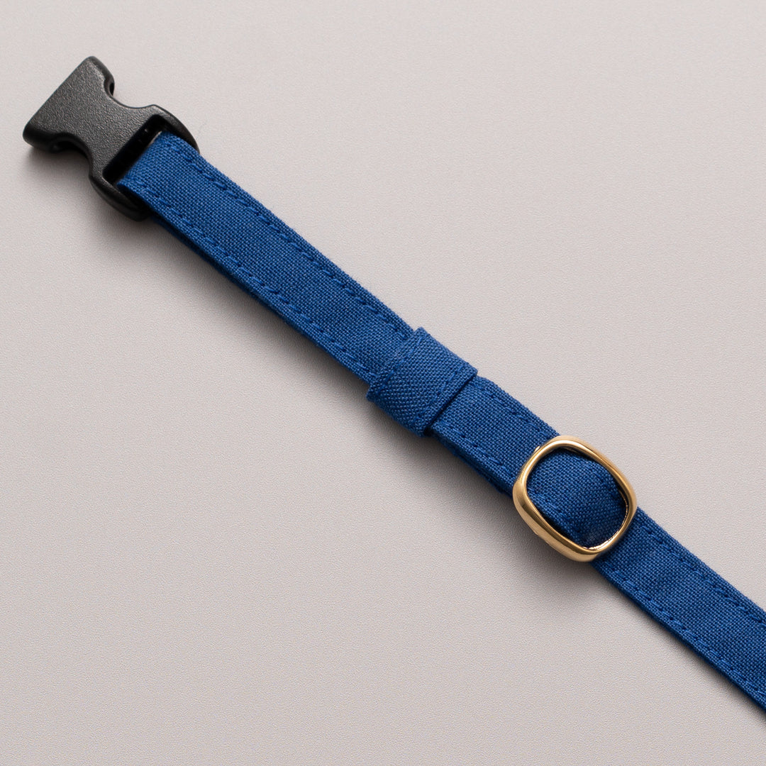 猫首輪 汚れに強い撥水撥油 ブルー