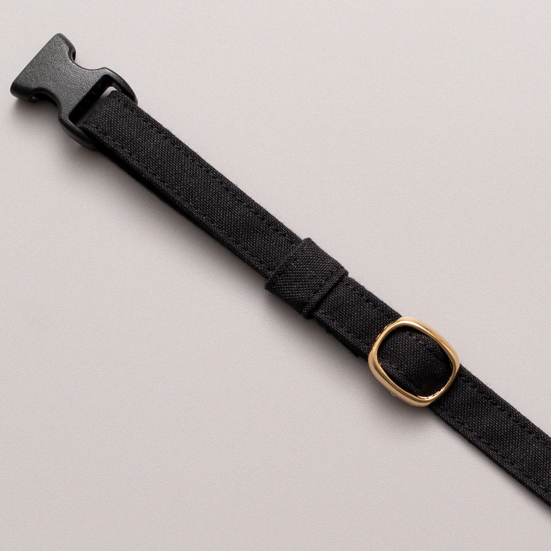 猫首輪 汚れに強い撥水撥油 ブラック