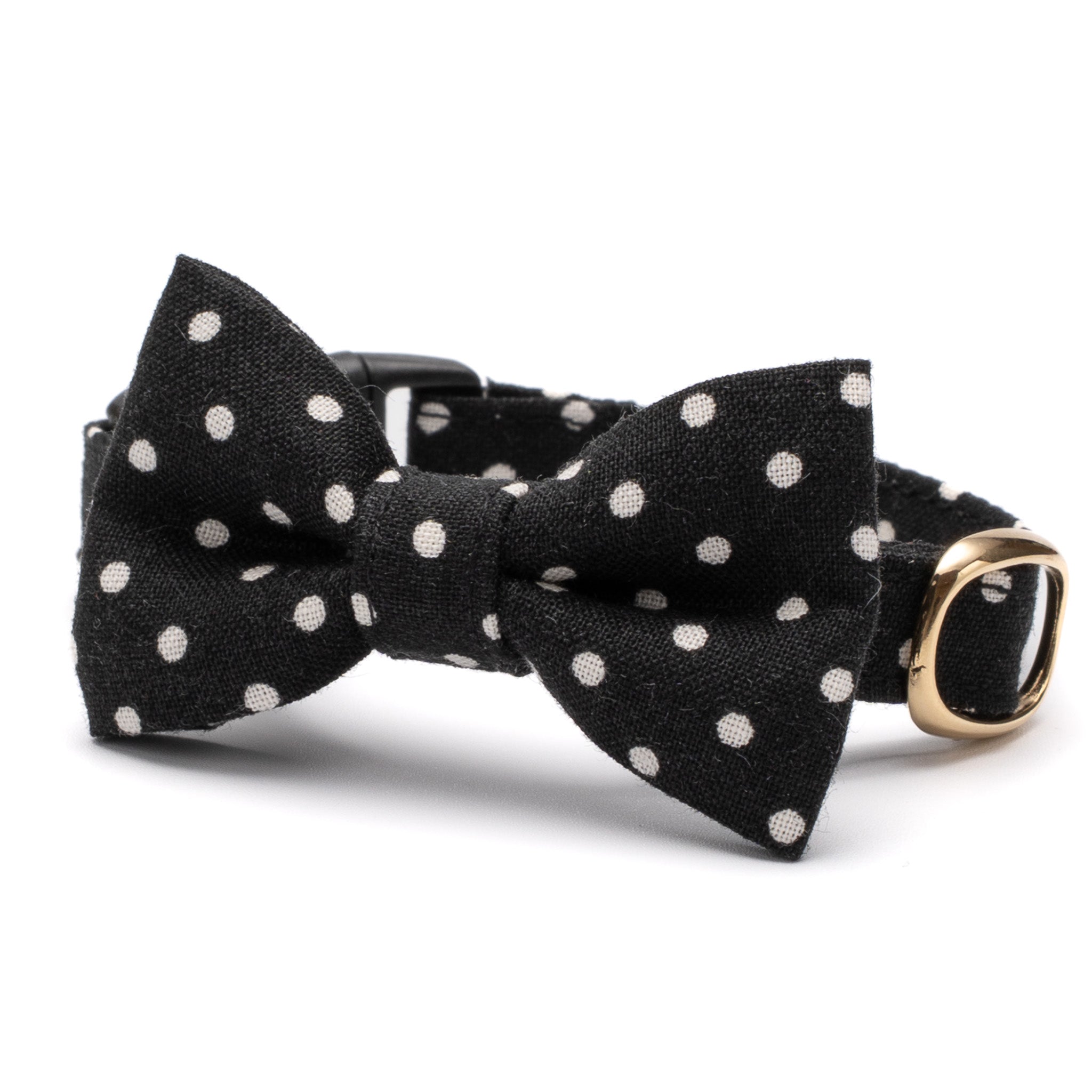 リボン付き猫首輪 ドット ブラック｜ぽぽねこ公式オンラインショップ