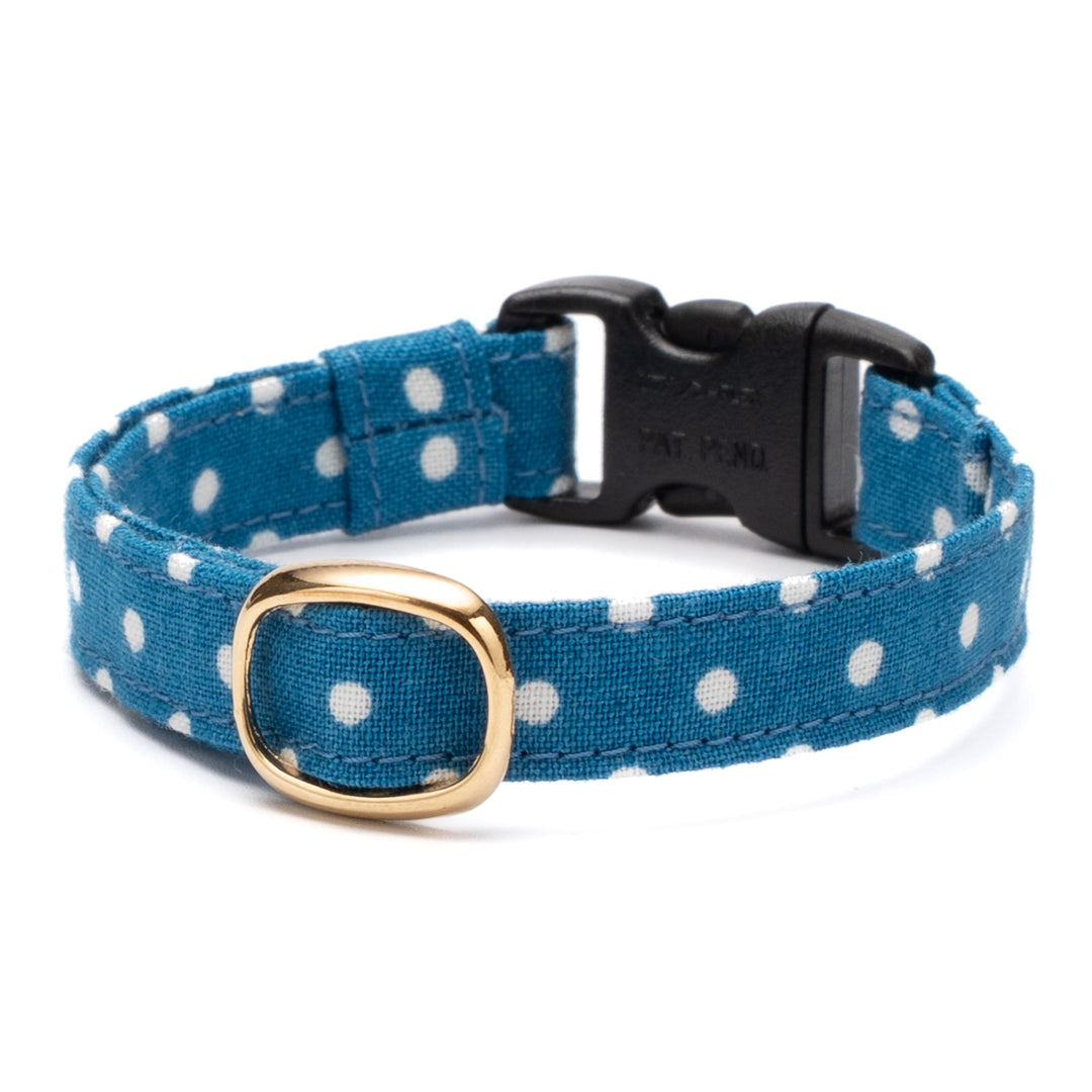 猫首輪 ドット ターコイズ