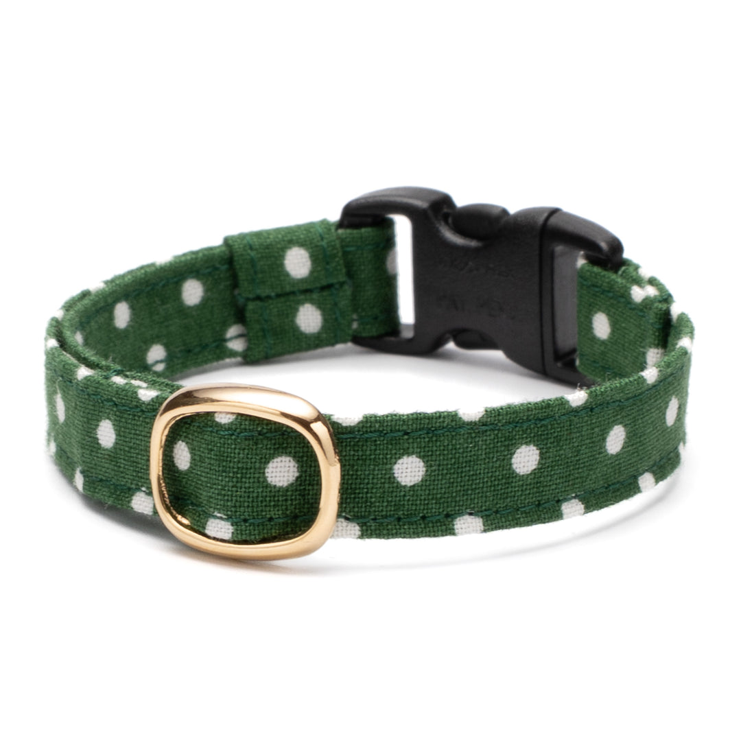 猫首輪 ドット フォレストグリーン