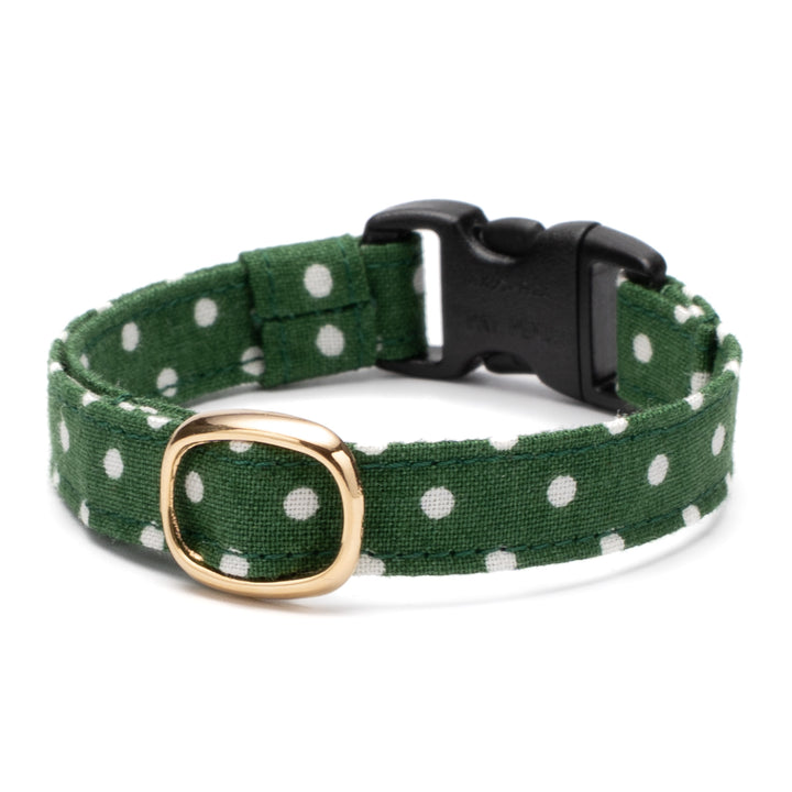 猫首輪 ドット フォレストグリーン