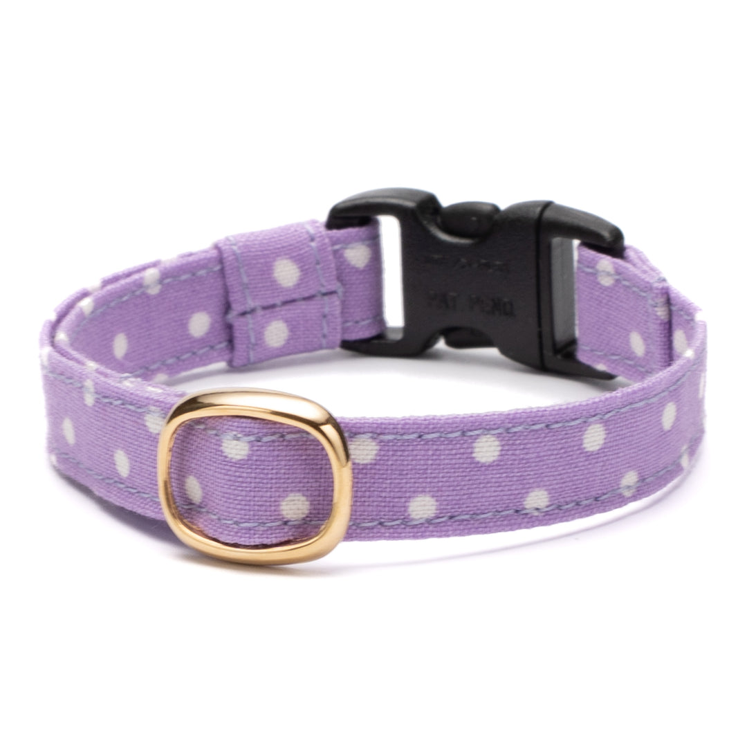 猫首輪 ドット ラベンダー