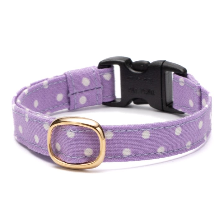 猫首輪 ドット ラベンダー