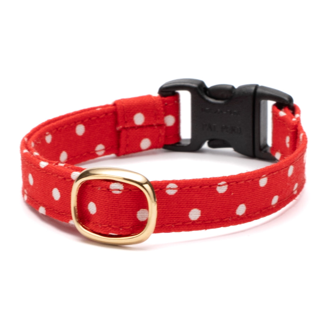 猫首輪 ドット ストロベリーレッド