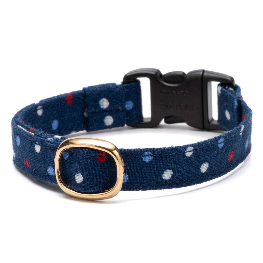 猫首輪 ドット マルチカラー ネイビー【限定色】