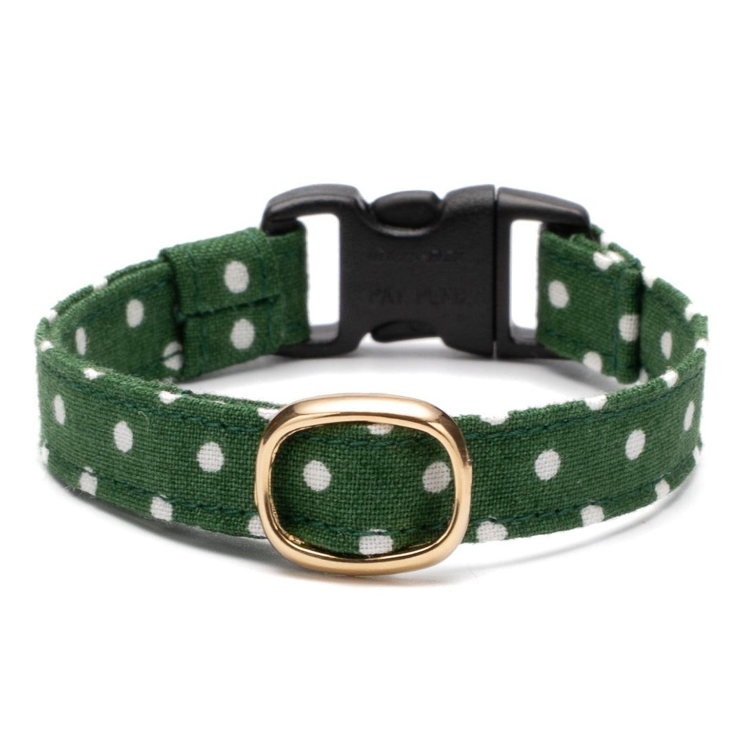 猫首輪 ドット フォレストグリーン