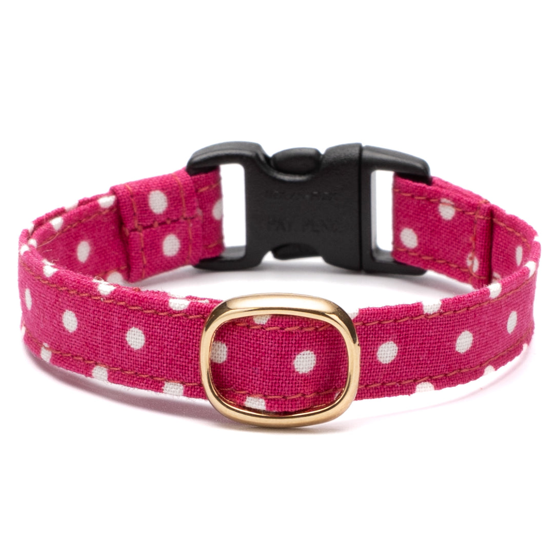 猫首輪 ドット マゼンタ