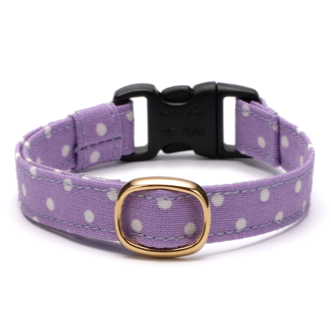猫首輪 ドット ラベンダー