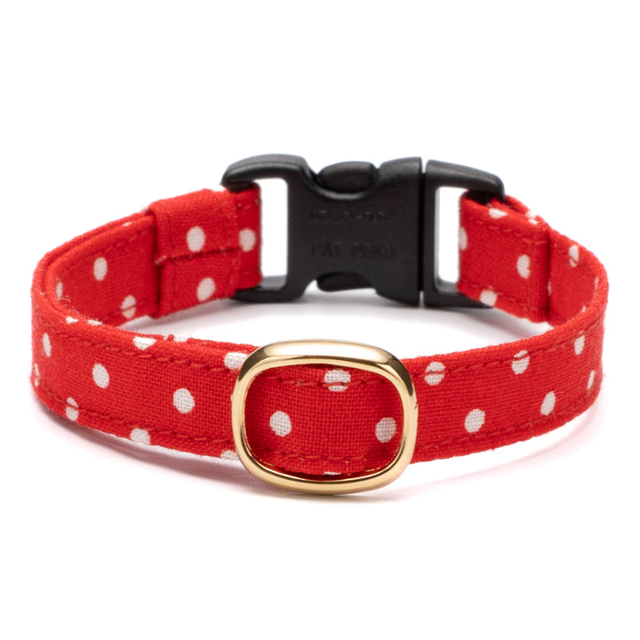 猫首輪 ドット ストロベリーレッド