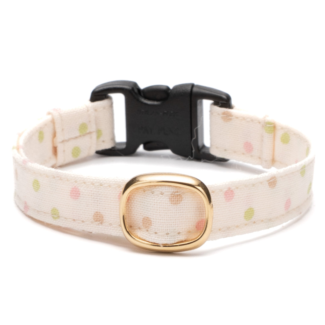 猫首輪 ドット マルチカラー アイボリー【限定色】