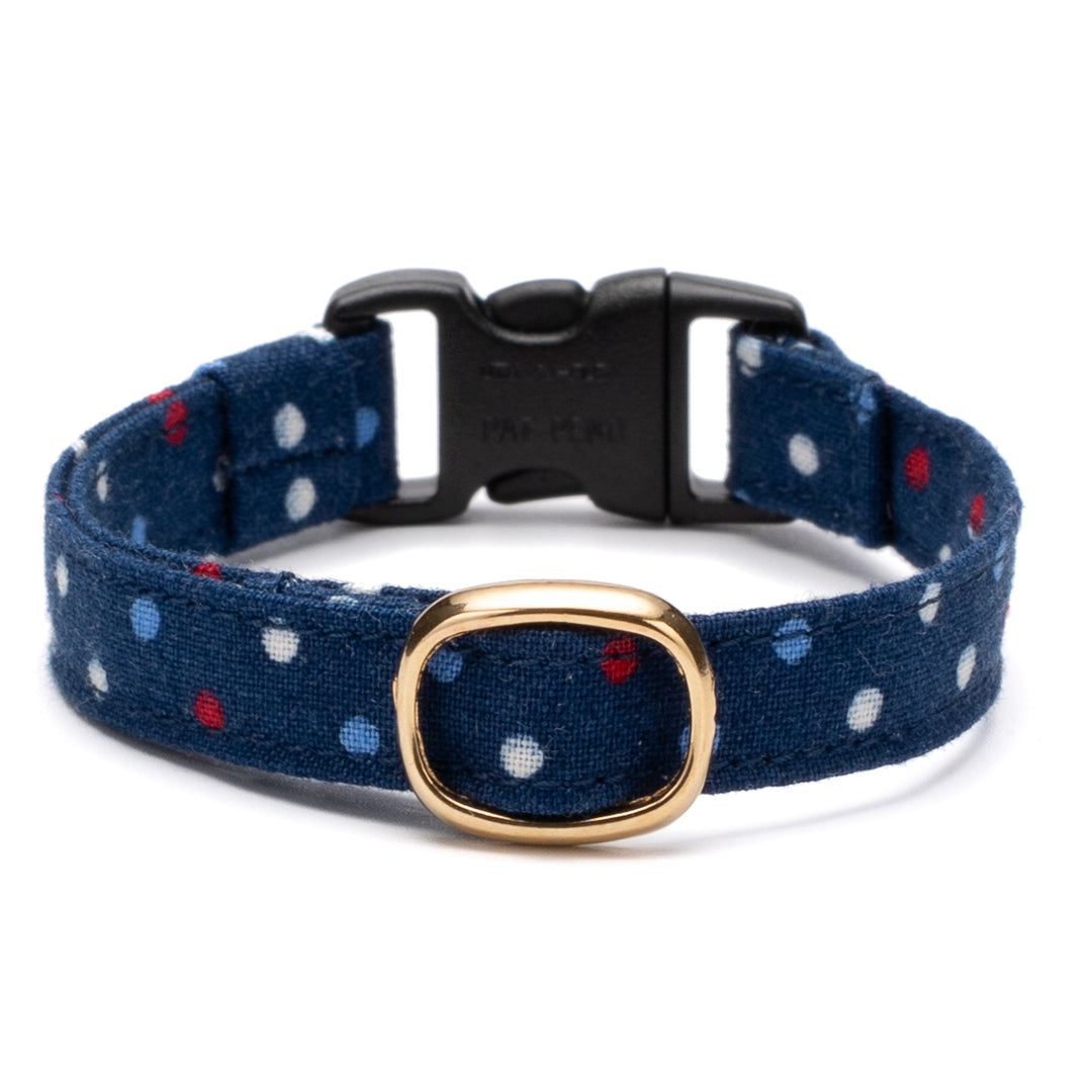 猫首輪 ドット マルチカラー ネイビー【限定色】
