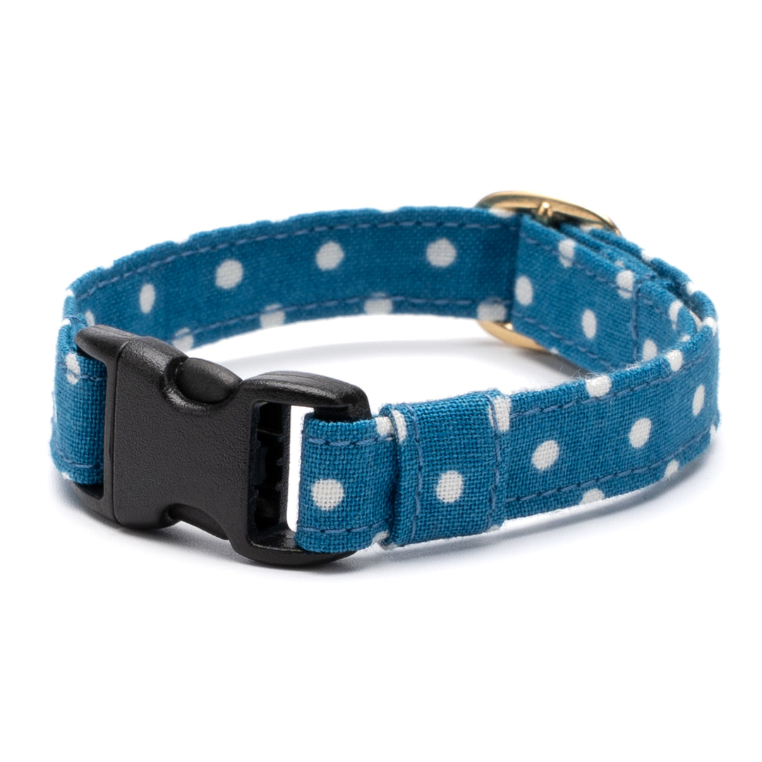 猫首輪 ドット ターコイズ