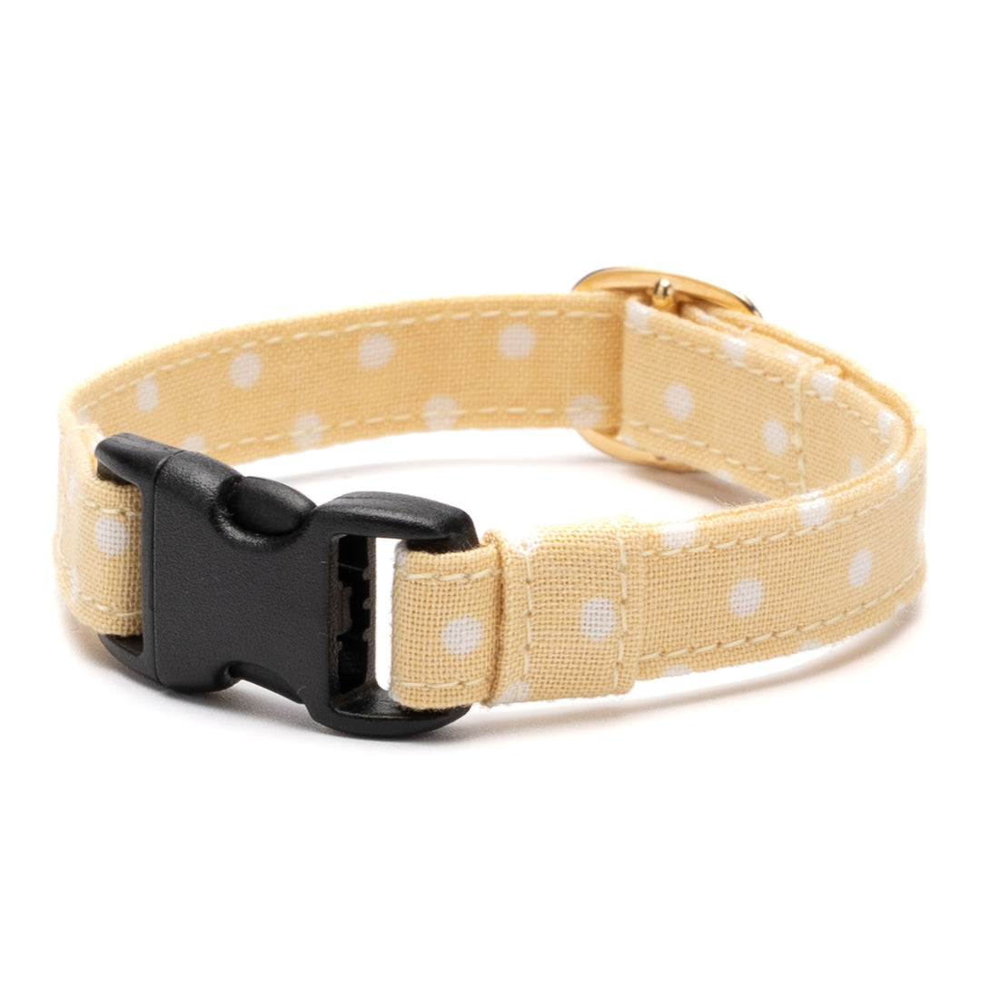 猫首輪 ドット クリームイエロー