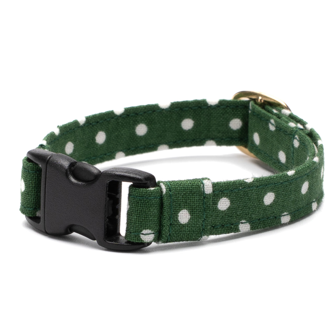 猫首輪 ドット フォレストグリーン