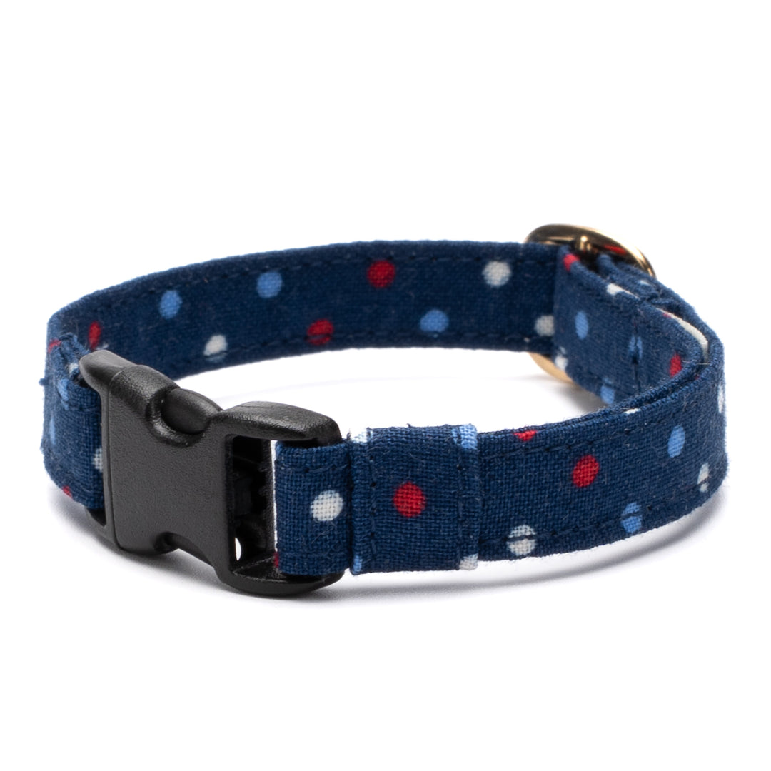 猫首輪 ドット マルチカラー ネイビー【限定色】