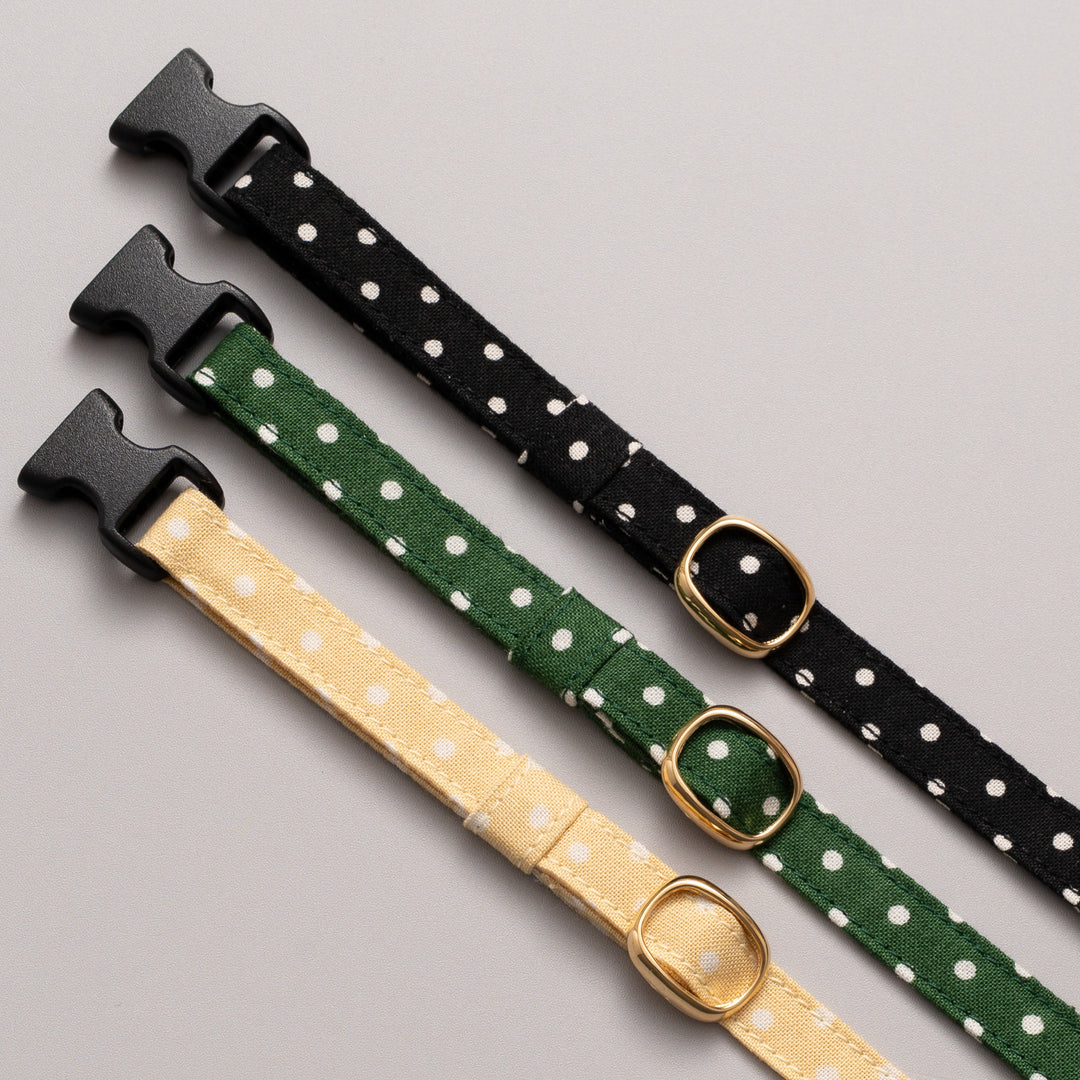 猫首輪 ドット ブラック