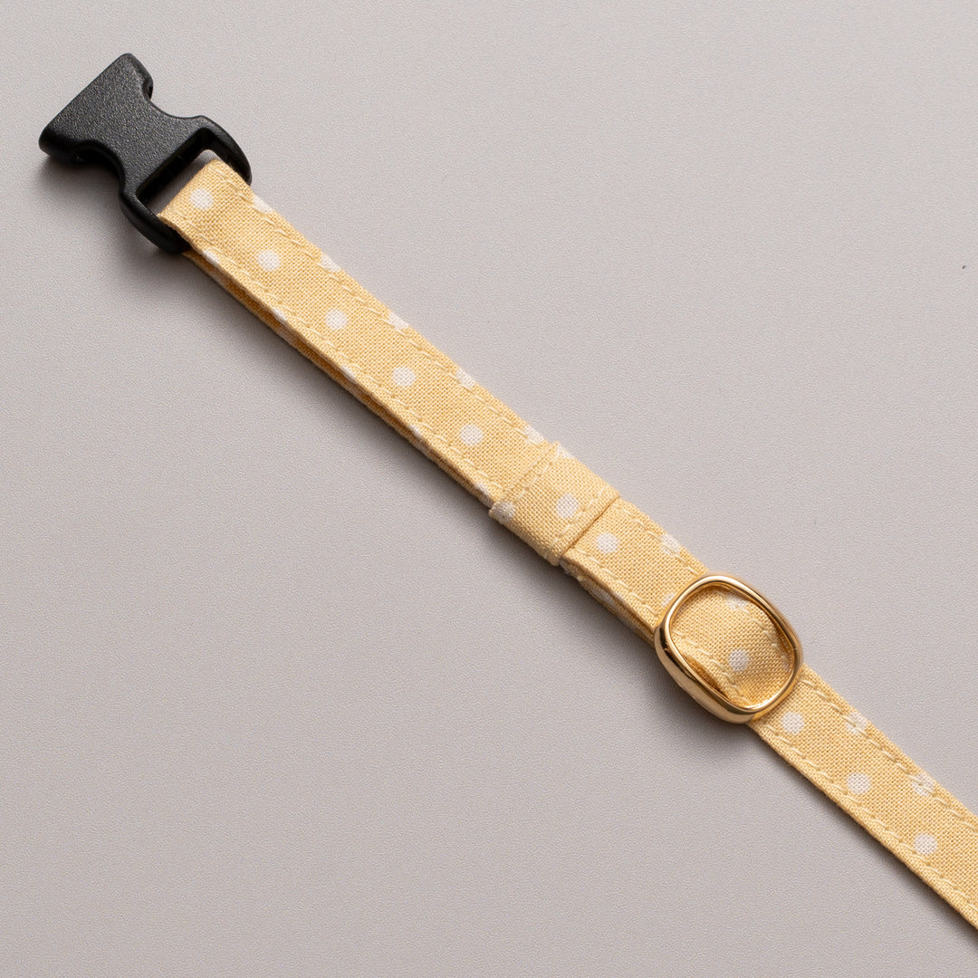 猫首輪 ドット クリームイエロー