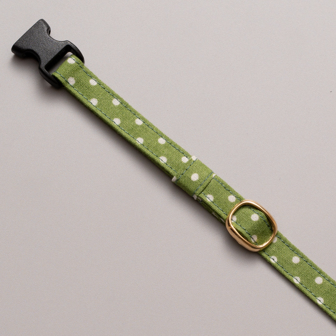 猫首輪 ドット グラスグリーン
