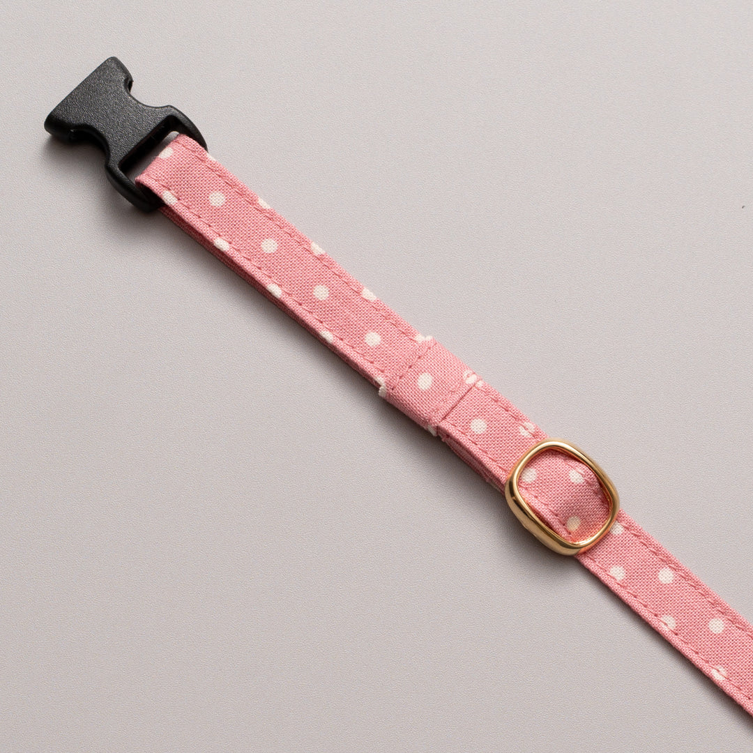 猫首輪 ドット ベビーピンク