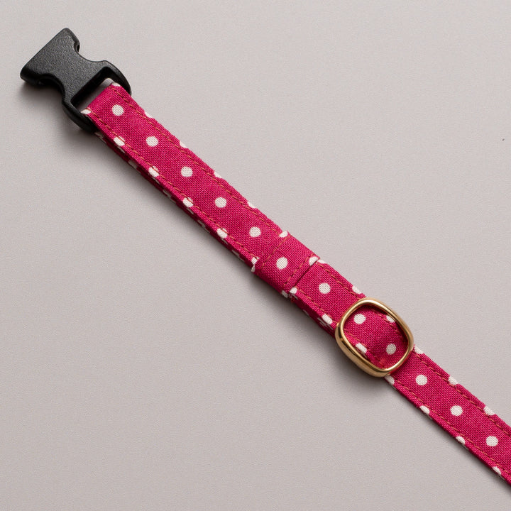 猫首輪 ドット マゼンタ
