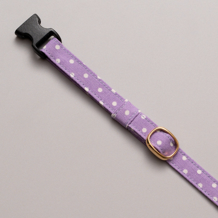 猫首輪 ドット ラベンダー