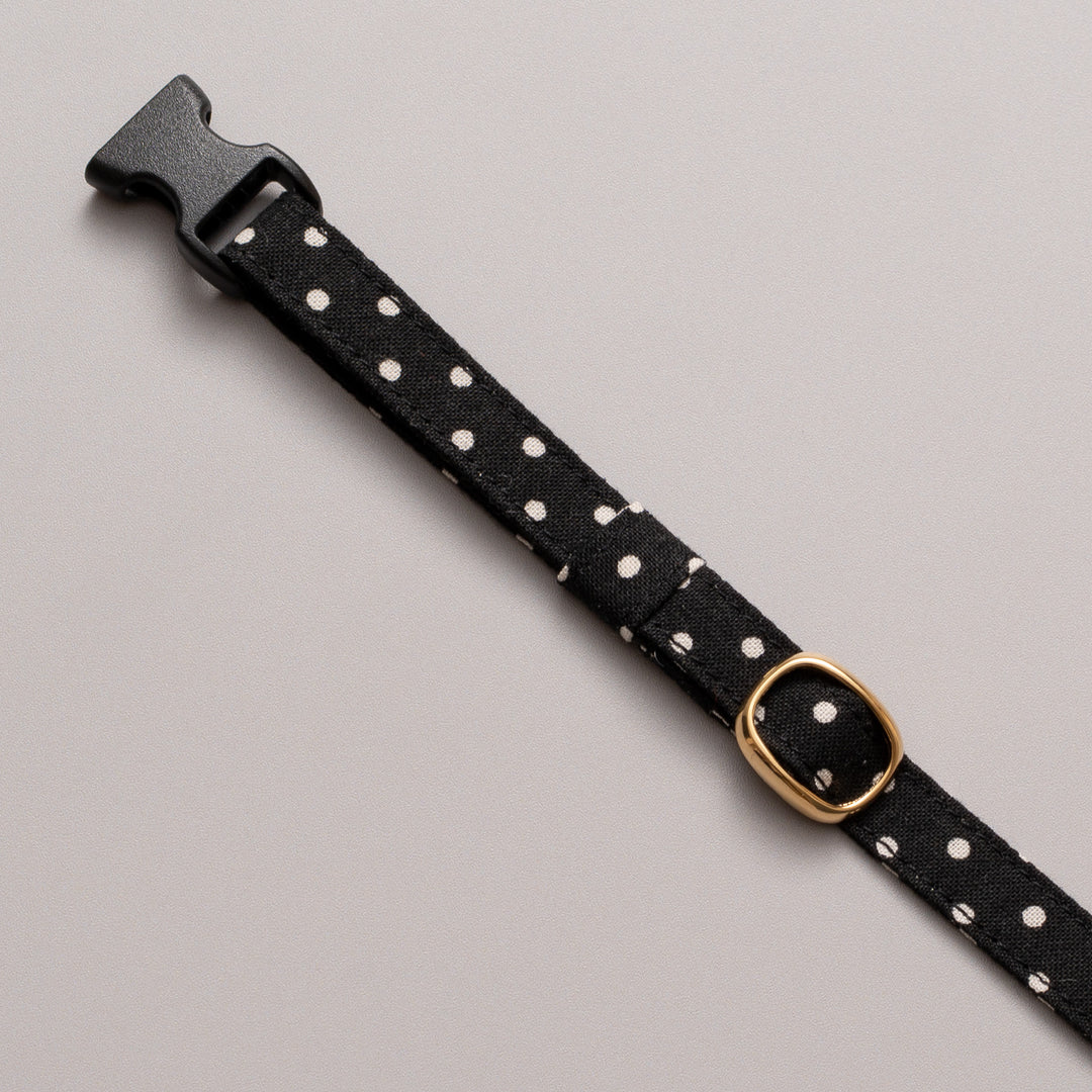 猫首輪 ドット ブラック