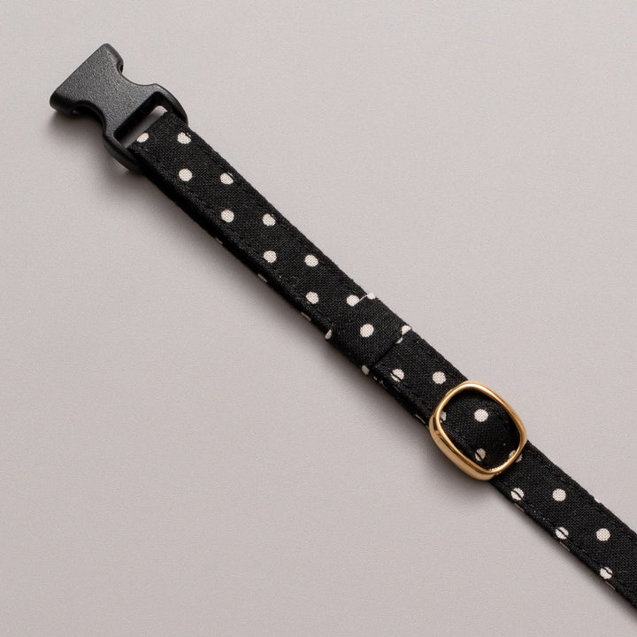 猫首輪 ドット ブラック