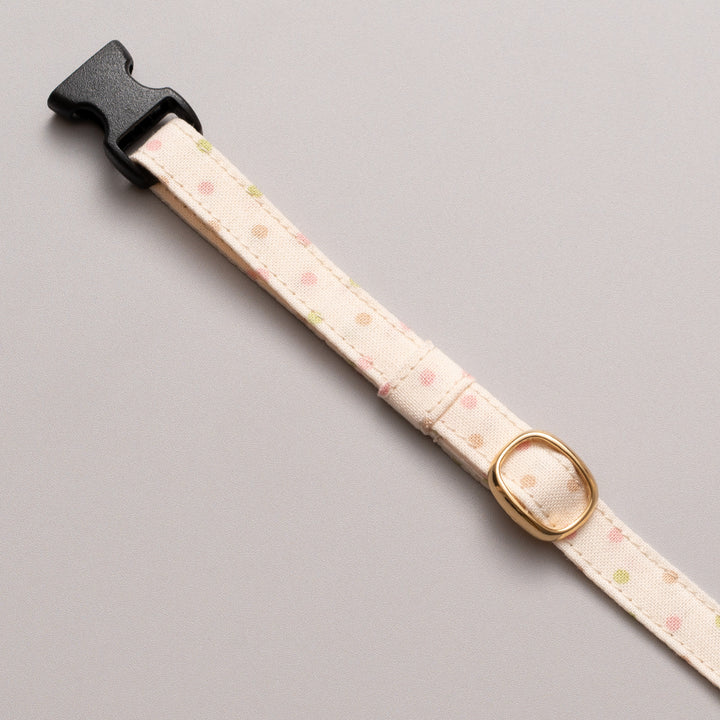 猫首輪 ドット マルチカラー アイボリー【限定色】