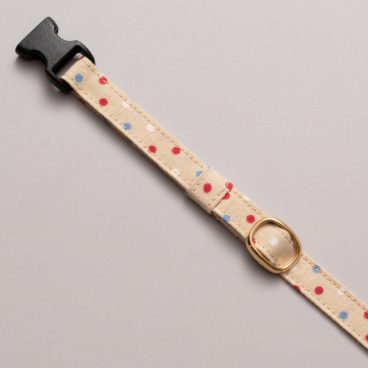 猫首輪 ドット マルチカラー ベージュ【限定色】