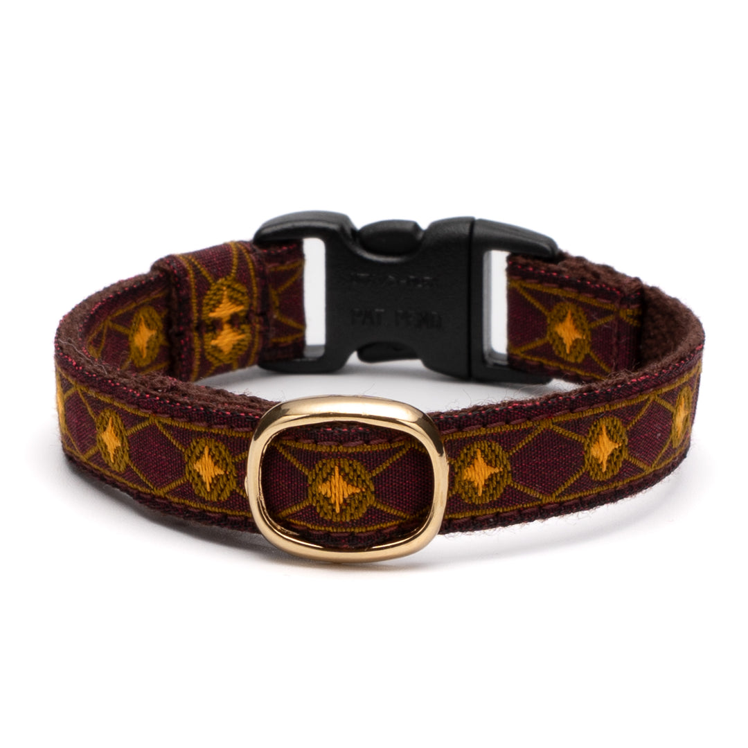 チロル猫首輪 Kafka ダイヤ 7ボルドー