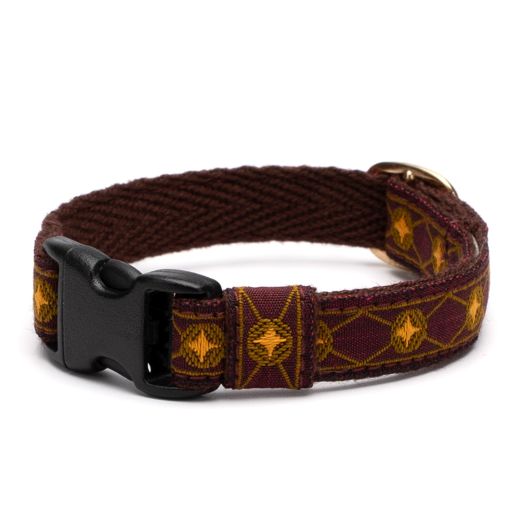 チロル猫首輪 Kafka ダイヤ 7ボルドー