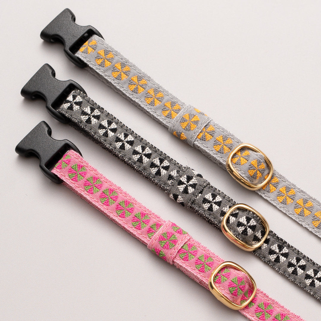 チロル猫首輪 Kafka バル 1グレー/オレンジ