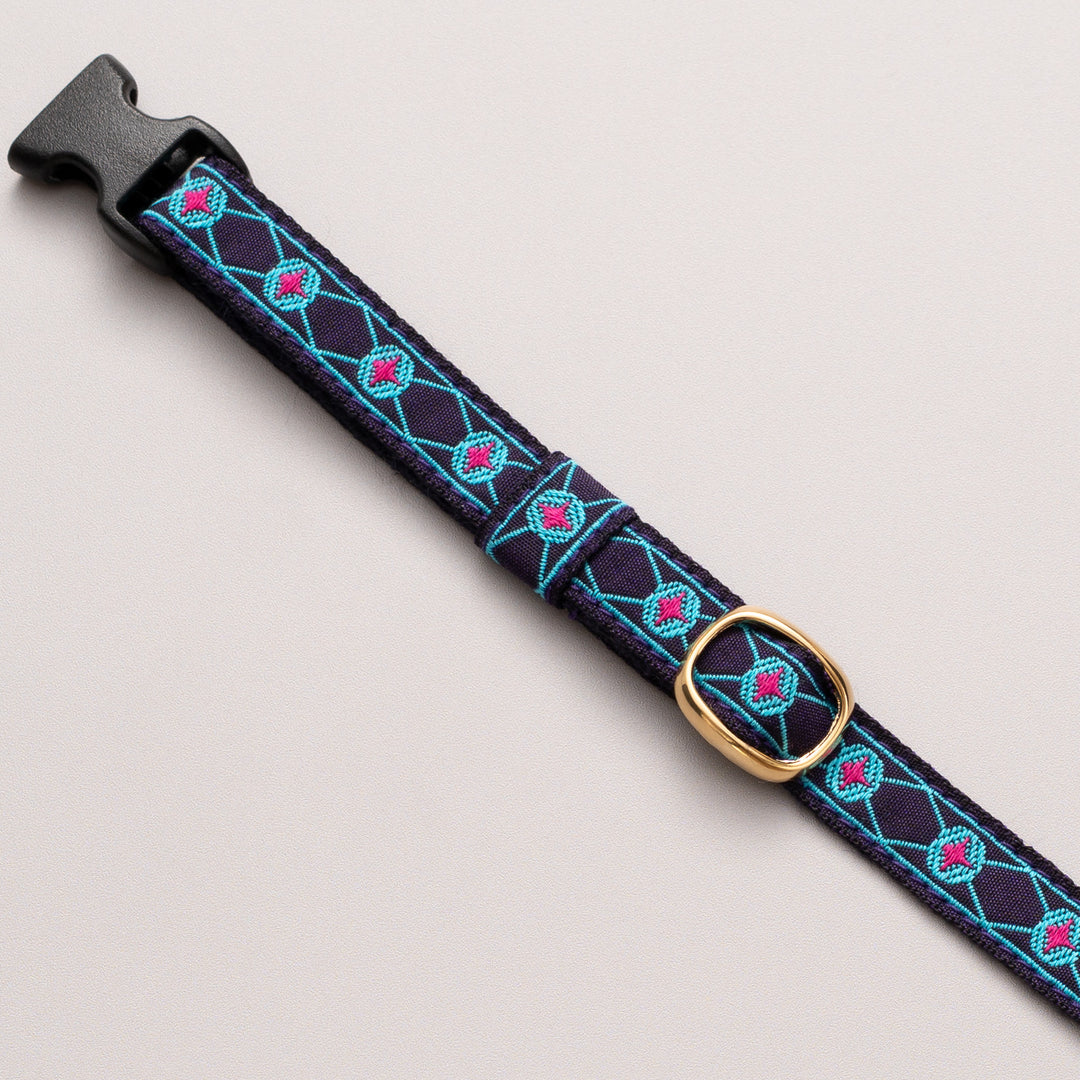 チロル猫首輪 Kafka ダイヤ 10ネイビー