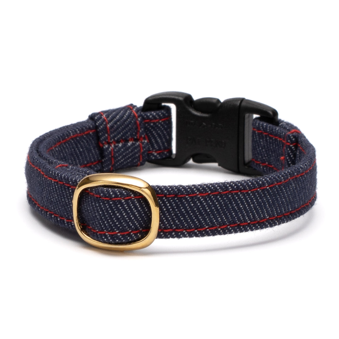 猫首輪 デニム ネイビー