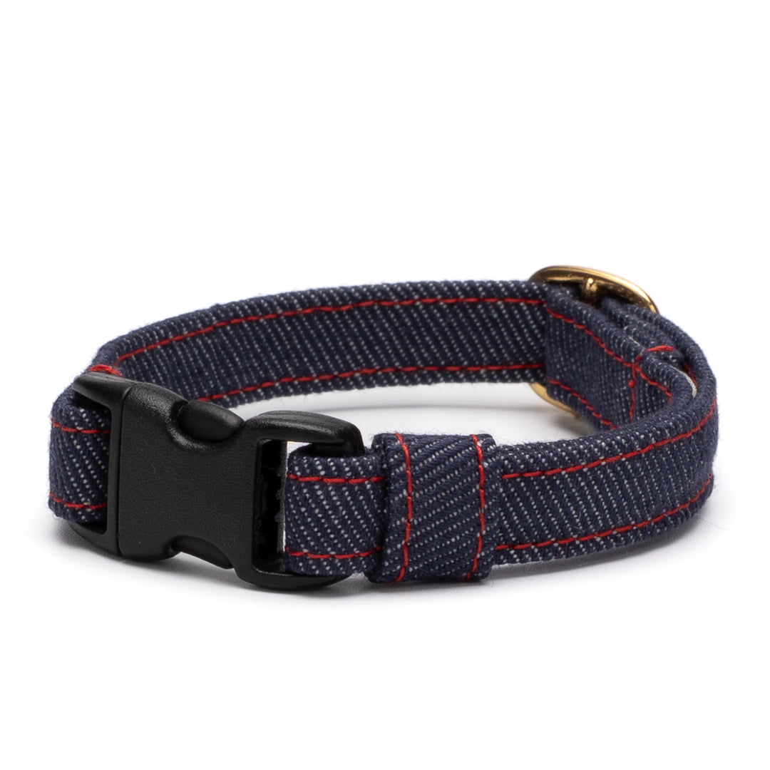 猫首輪 デニム ネイビー