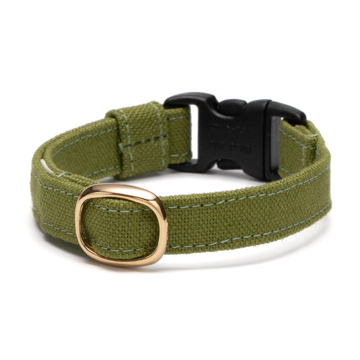 猫首輪 MUJI綿麻 グリーン